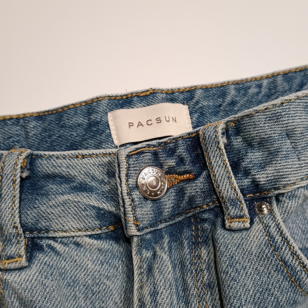Pacsun High Rise Festival Medium Wash Jeans Shorts - Picture 6 of 7